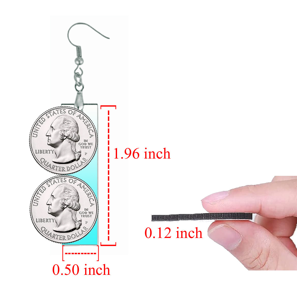 Nautical Ocean Waves Sunrise Coastal Tropical Beach Dangle Bar Earrings