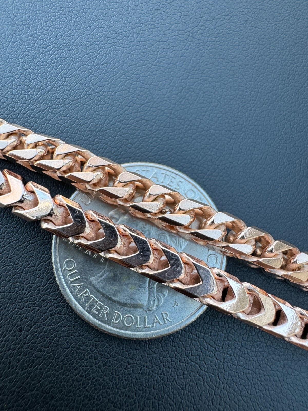 14k Rose Gold Solid 925 Sterling Silver Franco Chain 5mm Mens Necklace 18-30″