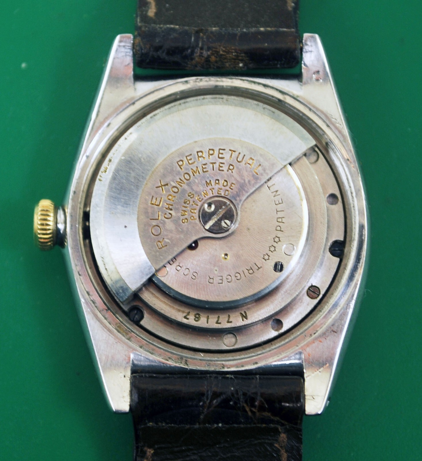 Vintage 1946 Rolex Bubbleback Gold Bezel Automatic Chronometer Ref.3372