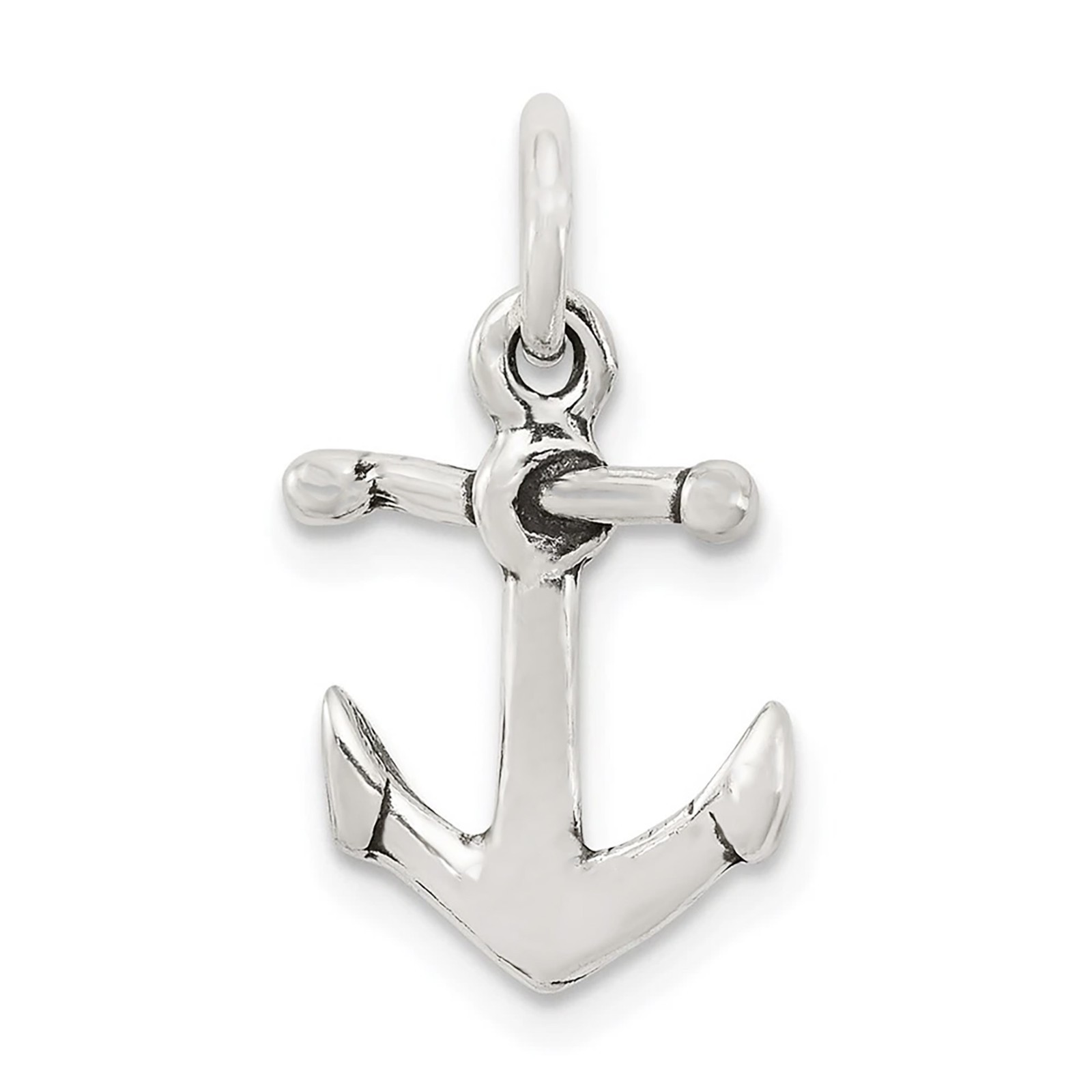 Ship Anchor Nautical 3D 925 Solid Sterling Silver Charm Pendant MADE IN USA