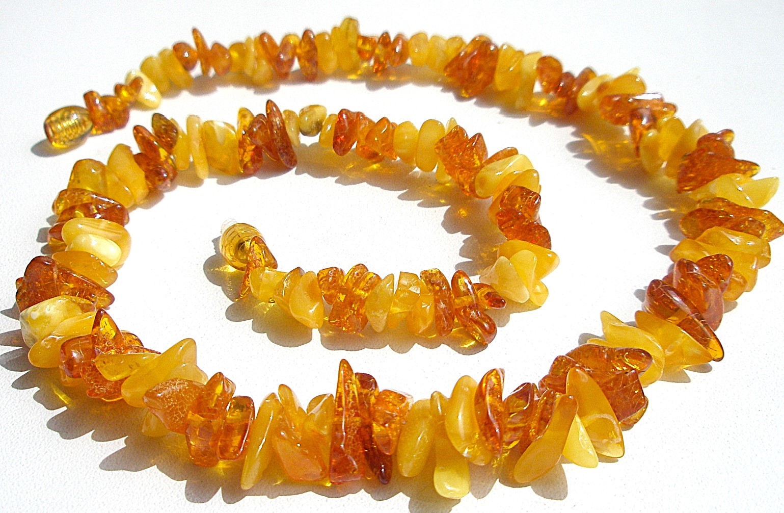 Genuine Baltic Amber Chip Necklace Boho Egg Yolk Cognac 45 cm – 17.7”, 18 gram