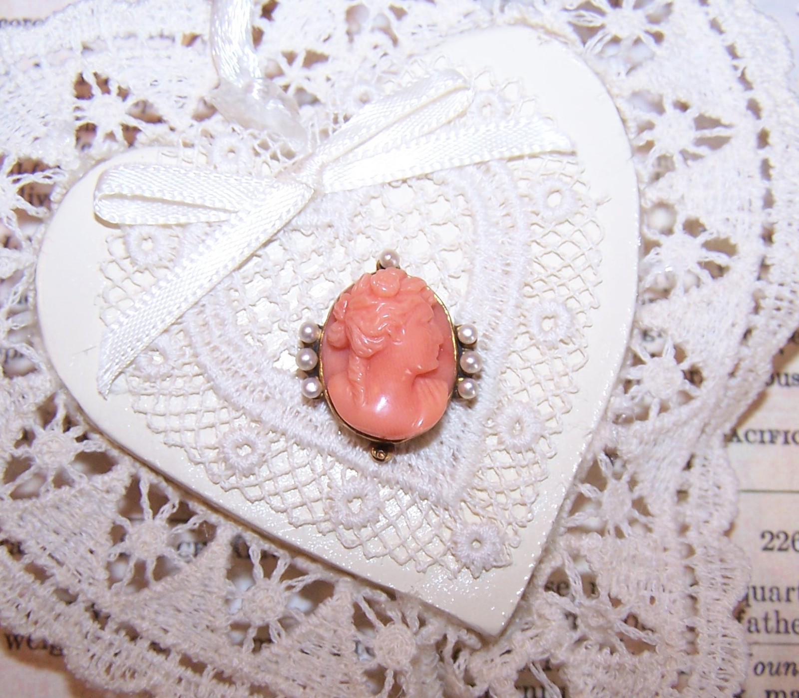 Antique 14K Yellow Gold Coral Cameo Pearl Stick Pin Head 4 Repurposing 2.29 Gr