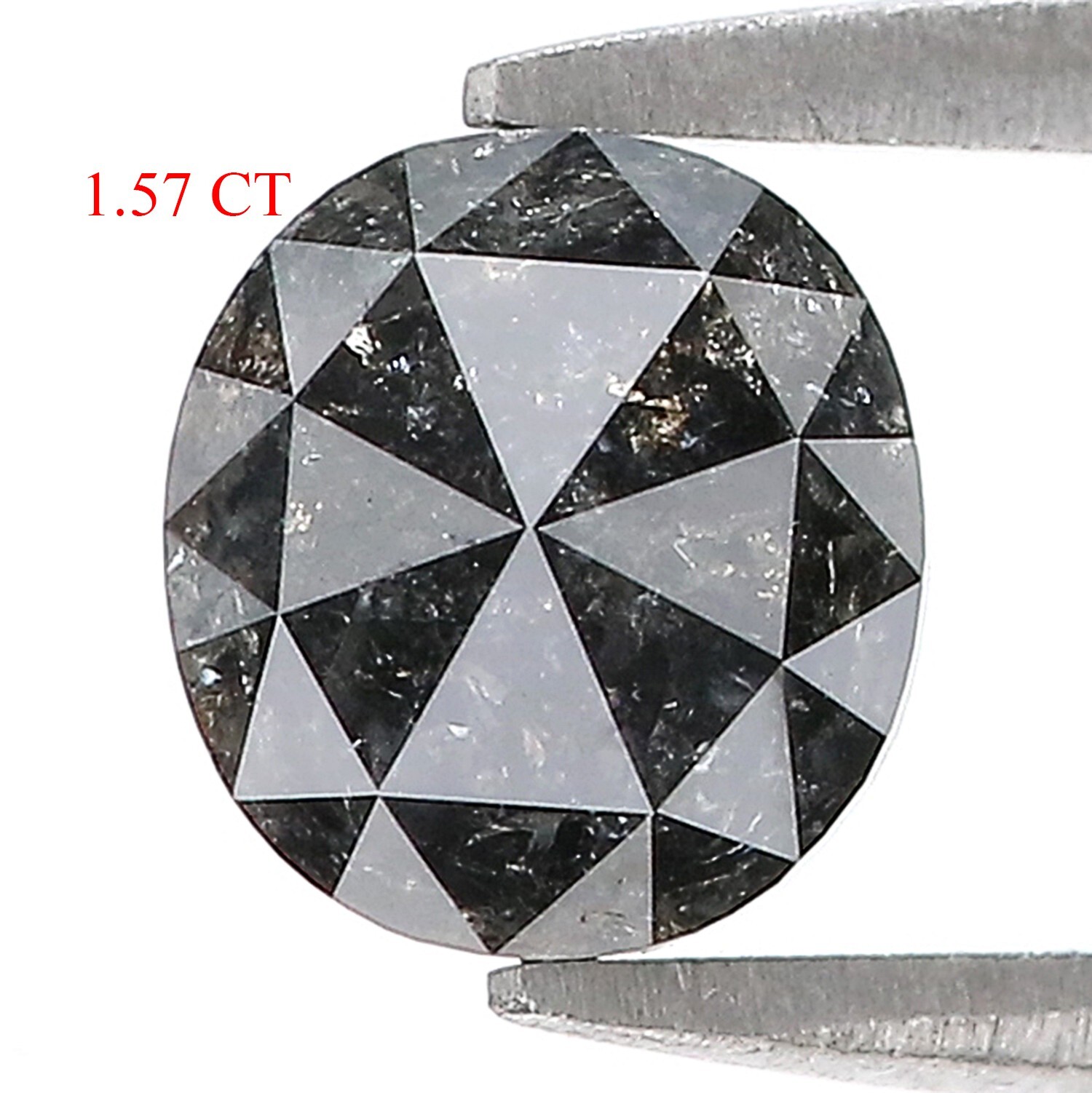 1.57 CT Natural Loose Oval Shape Diamond 6.90 MM Black Color Oval Diamond QK1953