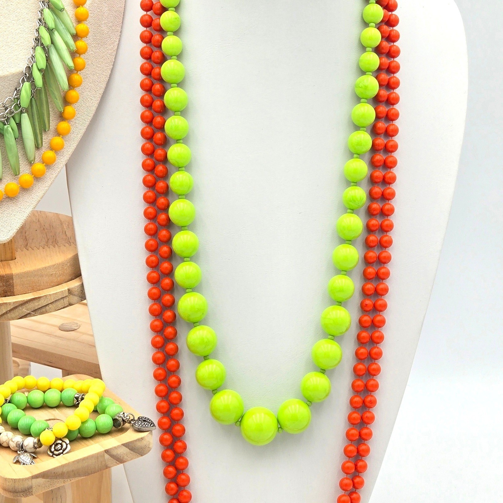 Citrus Delight Curated Jewelry Lot Bright Yellow Green Orange Set Colorful 12pc