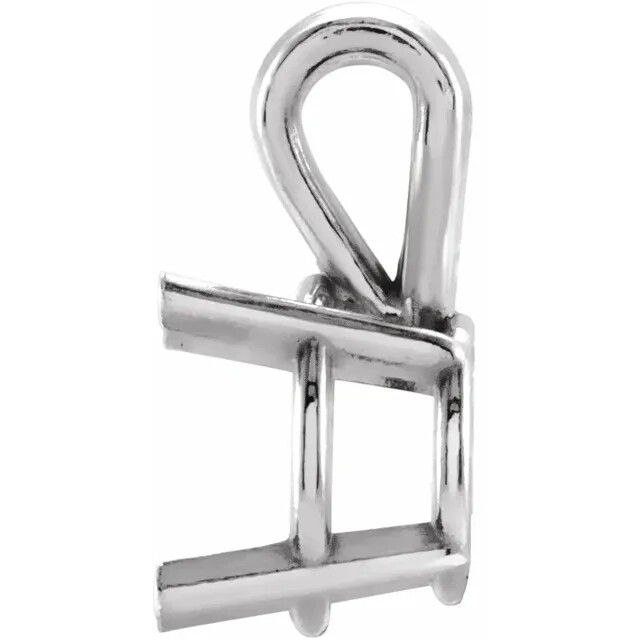 14K Solid White Gold Round Pendant Setting Pendant Mounting 4 Prong 3mm-10mm