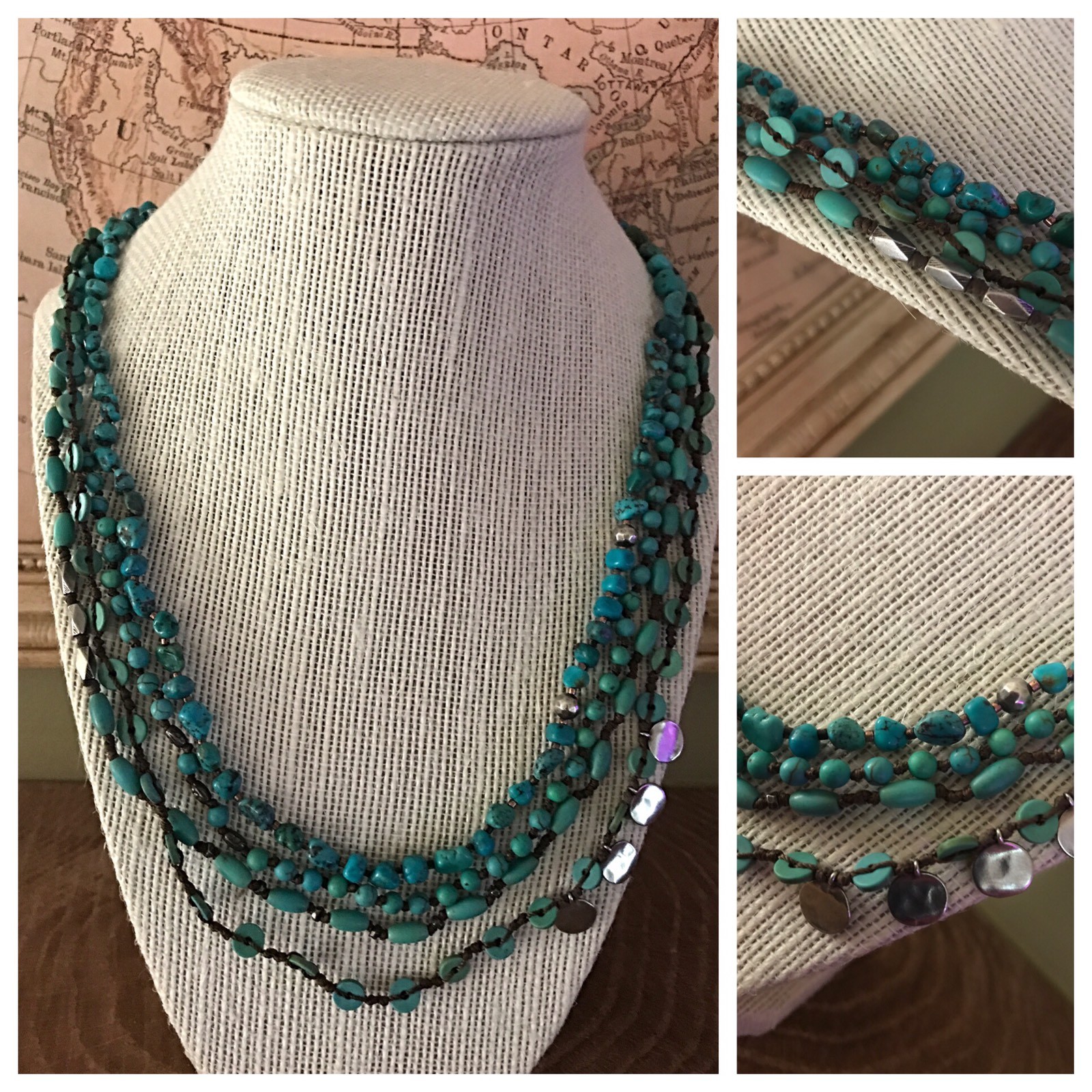 Silpada “Tickle Me Turquoise” Sterling Silver & Magnesite Necklace N2886