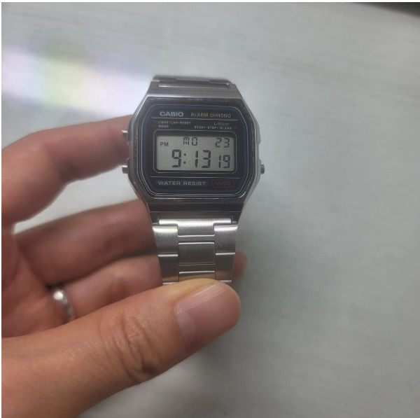Casio A158WA-1 Classic Vintage Digital Silver Stainless Steel Watch New