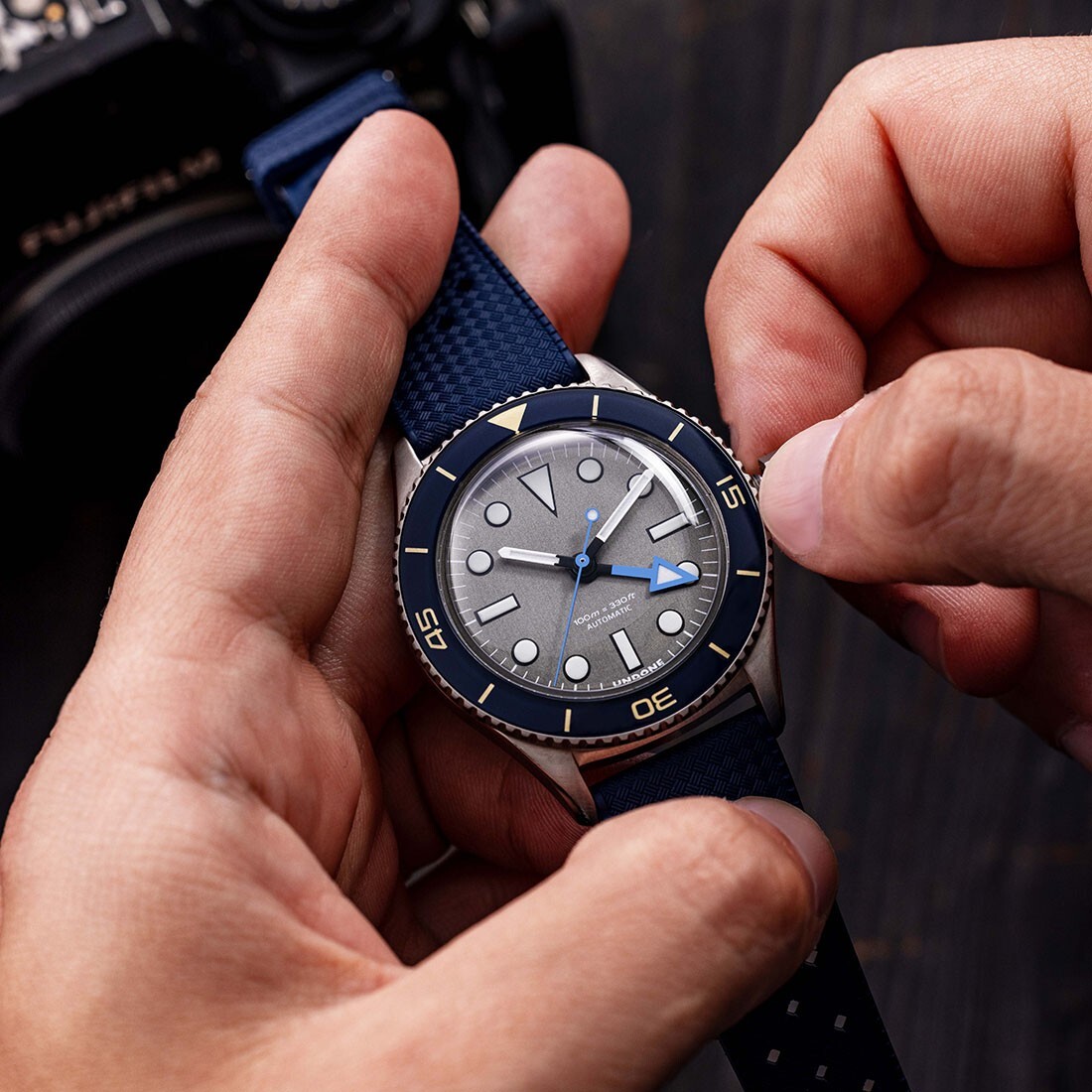 Undone Basecamp Explorer Automatic Titanium Blue Grey Silicone Men’s Watch