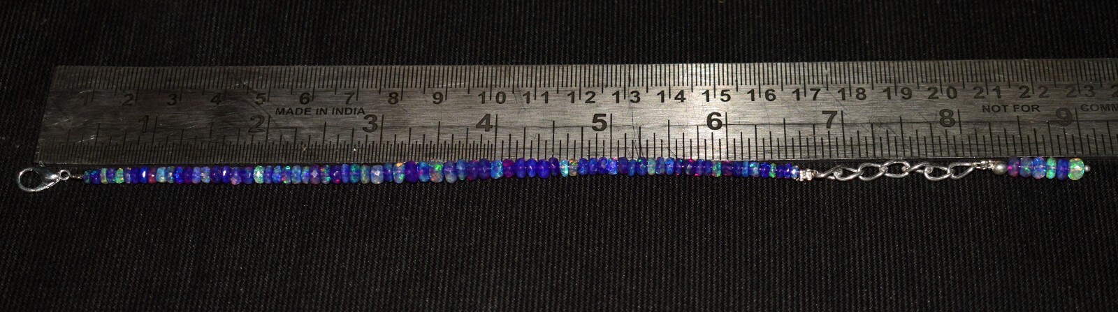 Natural Ethiopian Wello Fire Purple Opal Gemstone Faceted Beads 7″Bracelet F1452