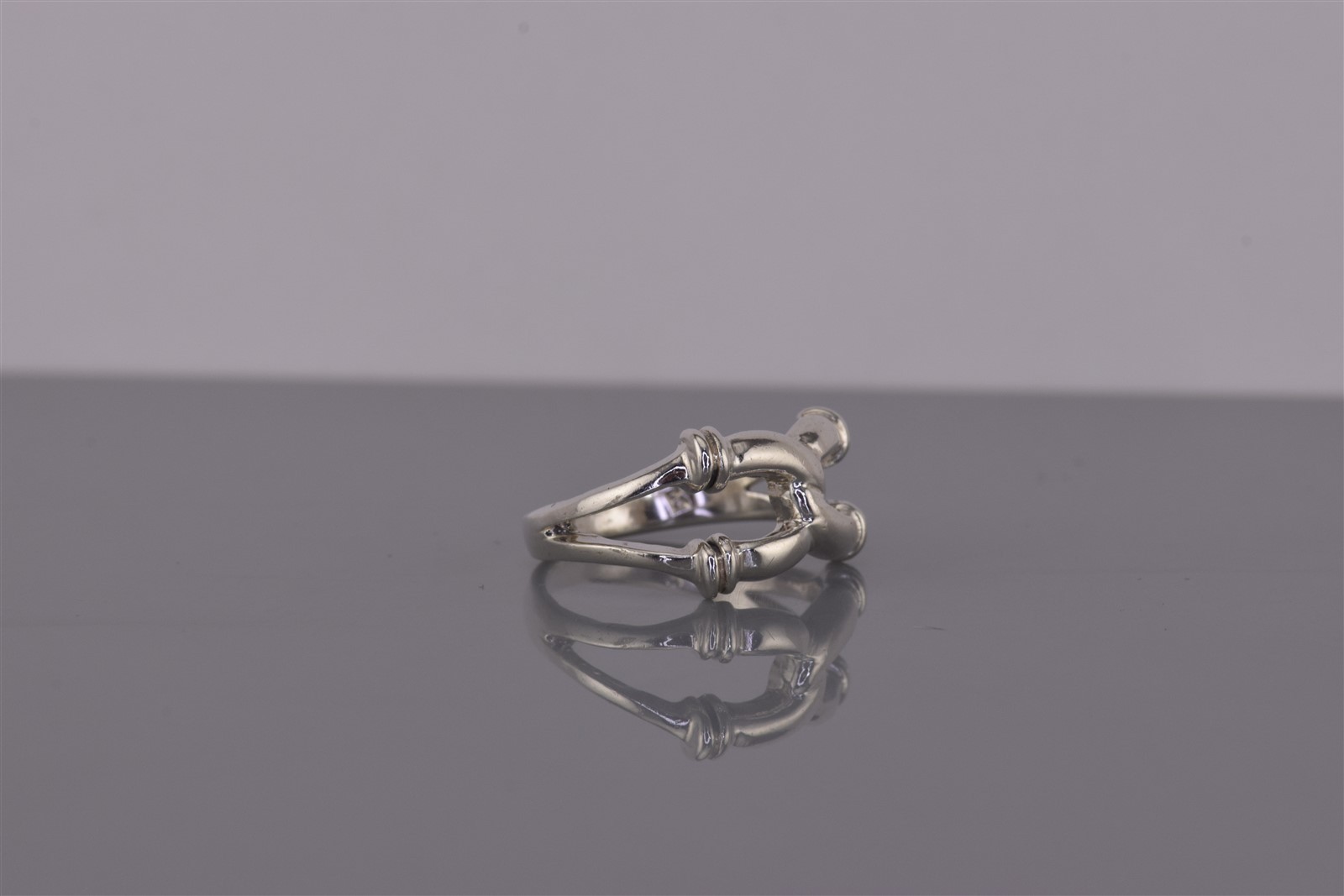 Sterling Silver 10mm Collared Looped Love Knot Solid Band Ring 925 Sz: 5