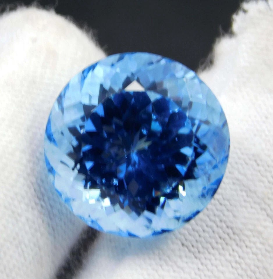 AAA+ Certified 20.00 Ct Natural Ceylon Blue Sapphire Round Cut Loose Gemstone