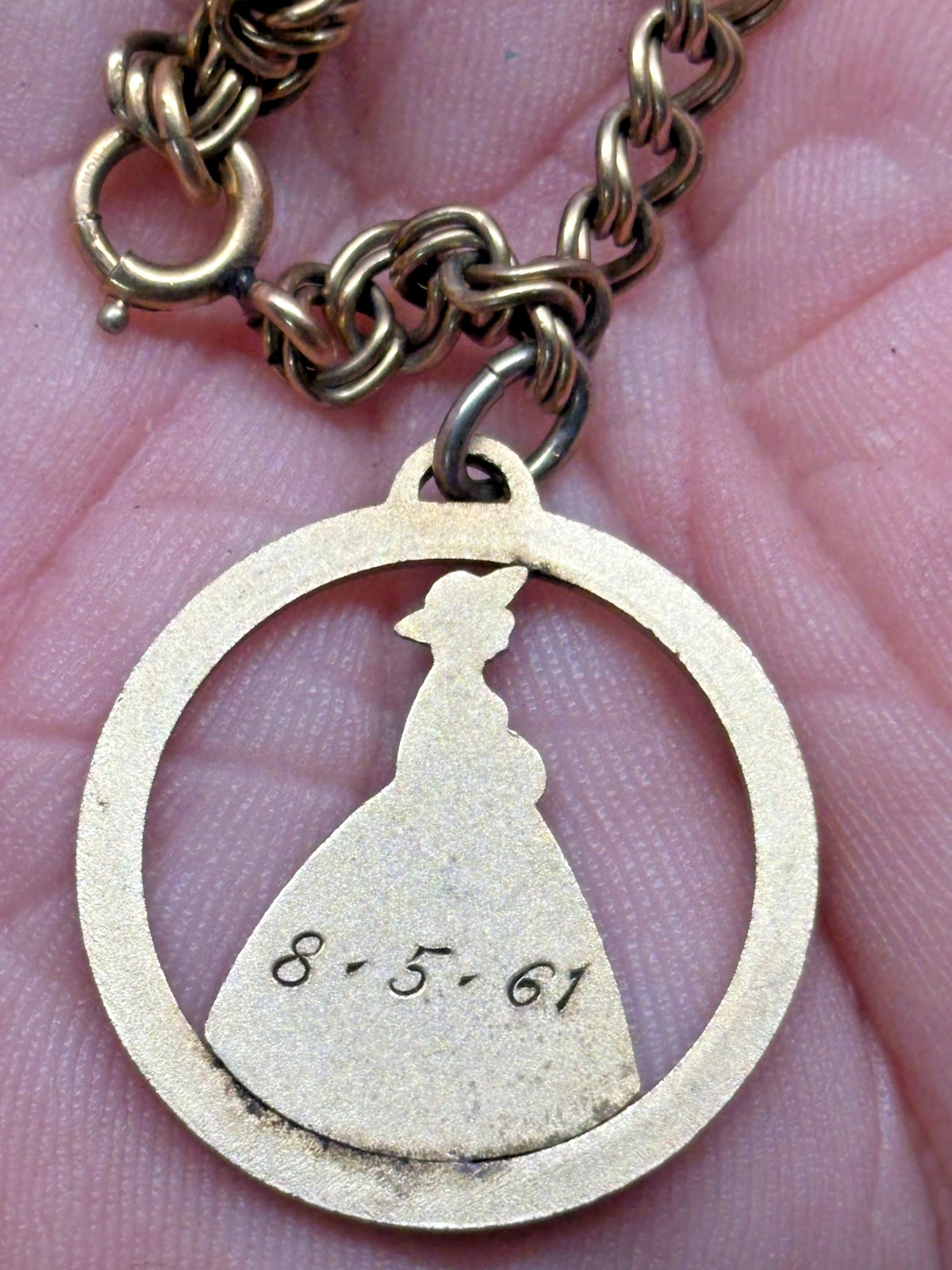 Vtg A & Z 8.26g 12k gold filled 8″ CHARM BRACELET Chain Link BRIDESMAID Wedding