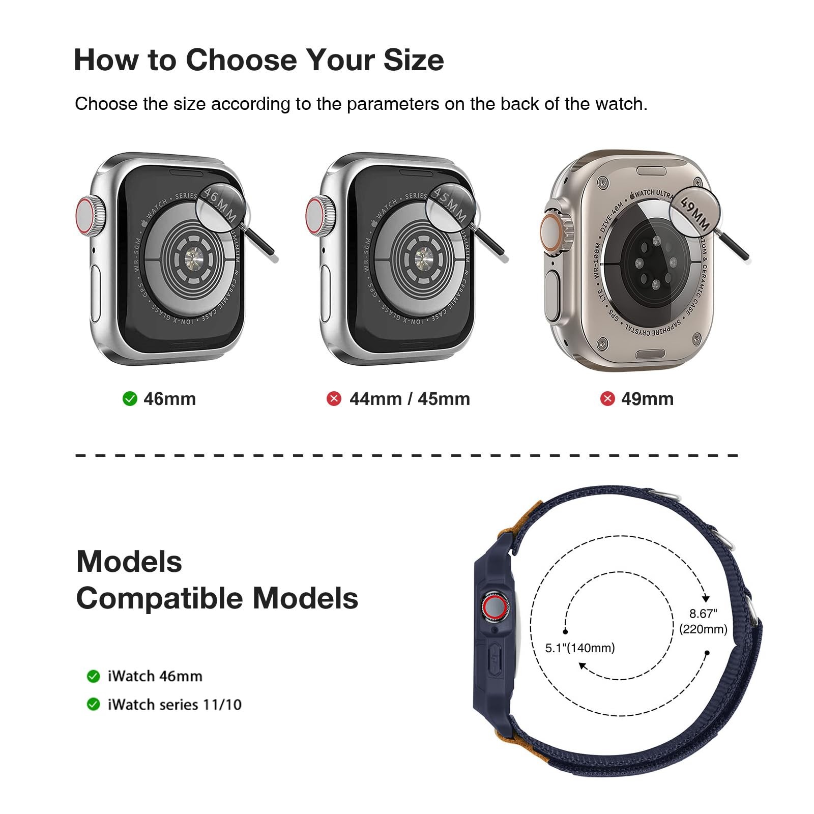 SUNFWR Bands Compatible with Apple Watch 46mm Series 11/10 with Case,Rugged N…