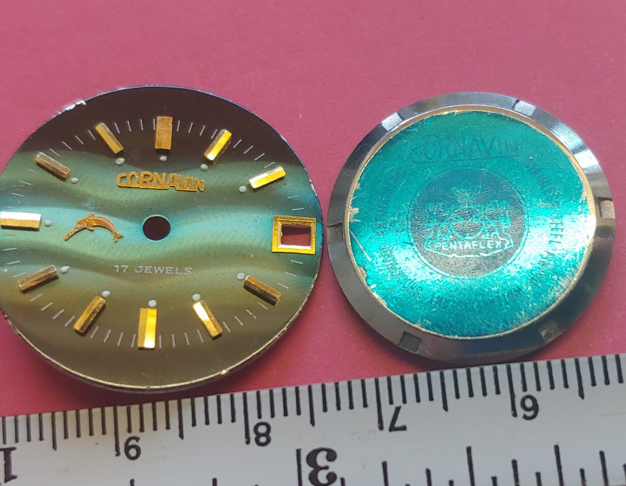 Vintage Cornavin Round, Turquoise Dial and Caseback. 27mm Dial, 22.5mm Caseback