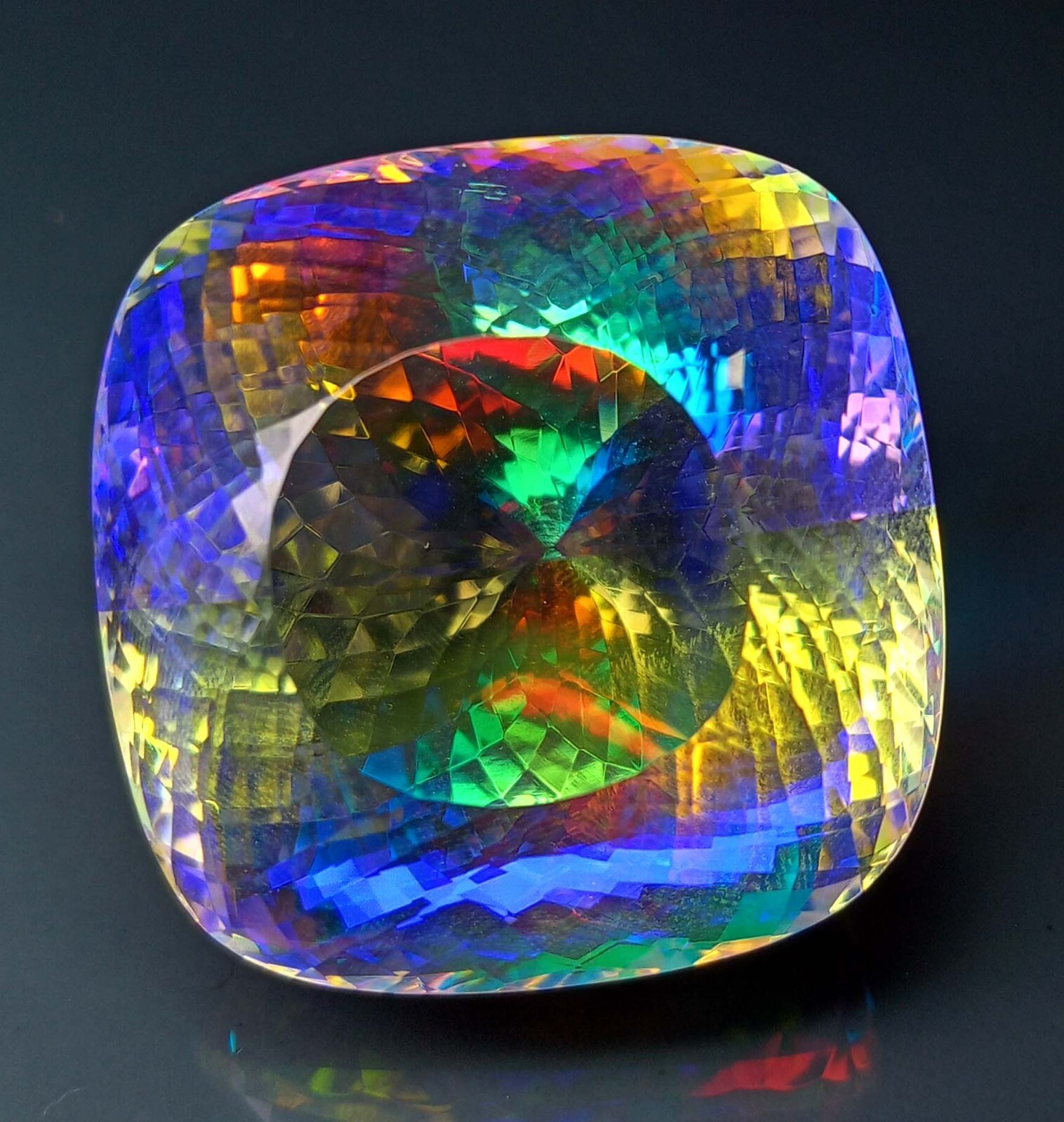 Mystic Topaz EGL Certified Cushion Cut 220.75 Ct Natural Loose Gemstone KH456