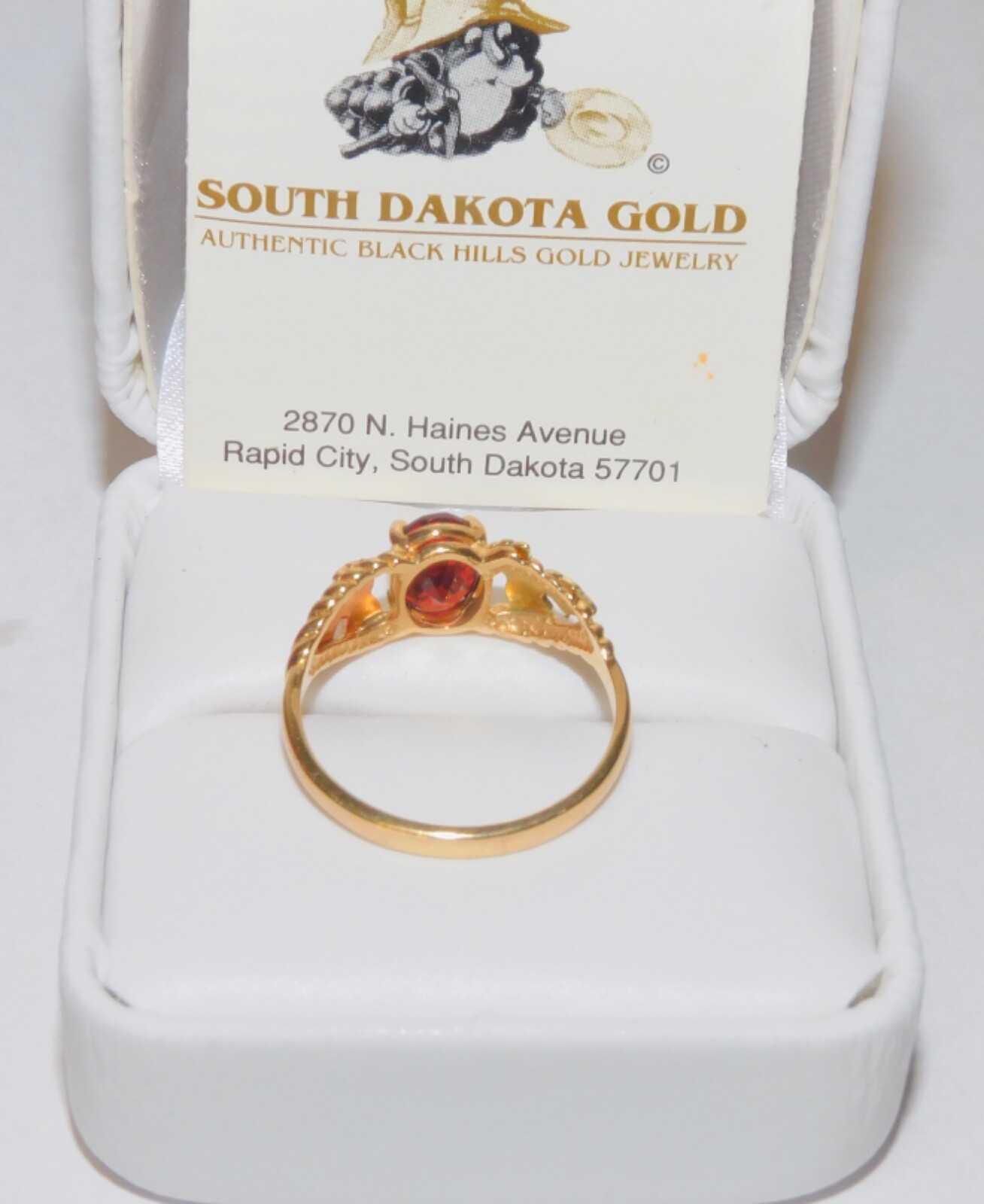 Black Hills Gold 10k Garnet Leaves Ring Size 8