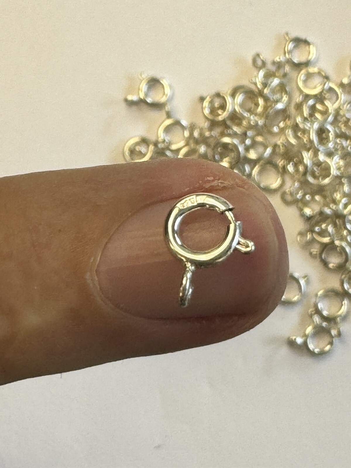 Lot Of (50) 925 Solid Sterling Silver 6mm Open Spring Ring Clasp
