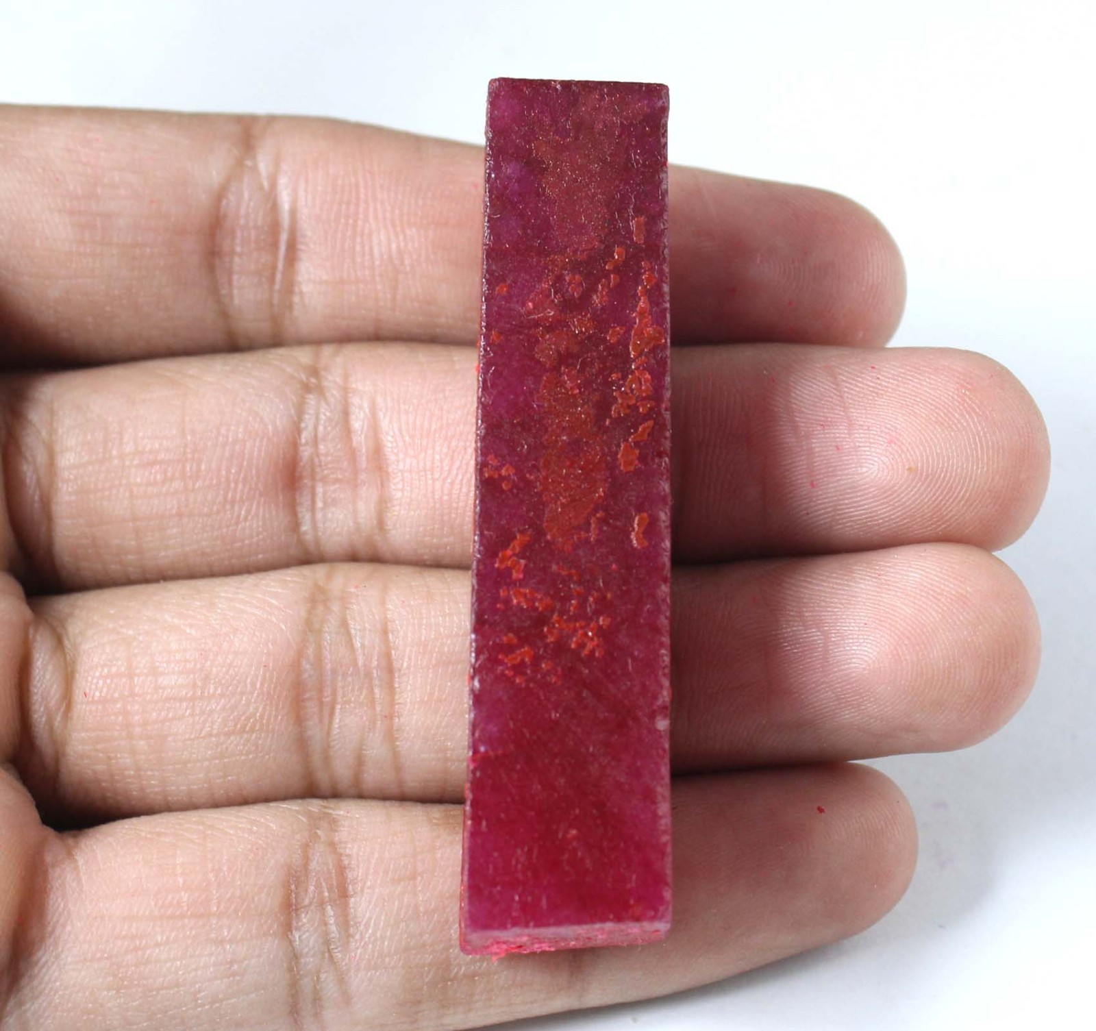 124 Ct Certified Natural Red Ruby Gemstone Slice Rough T36909 Birthday Discount