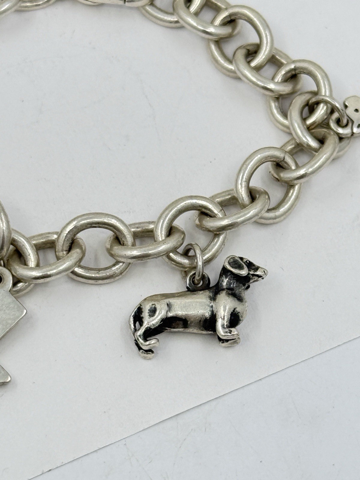 James Avery Sterling Silver Charm Bracelet Texas Turtle Dog 6.5” 36.3g 7”