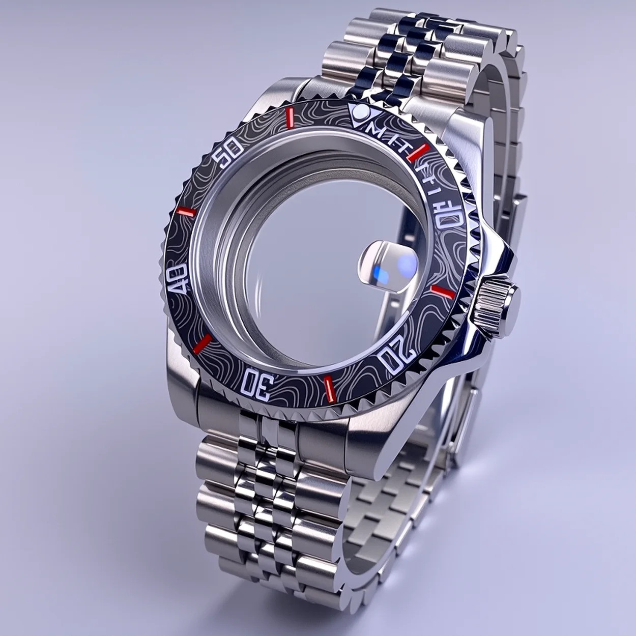 40mm Watch Case Sapphire Crystal NH35 Compatible 120-Click Bezel Water Resistant
