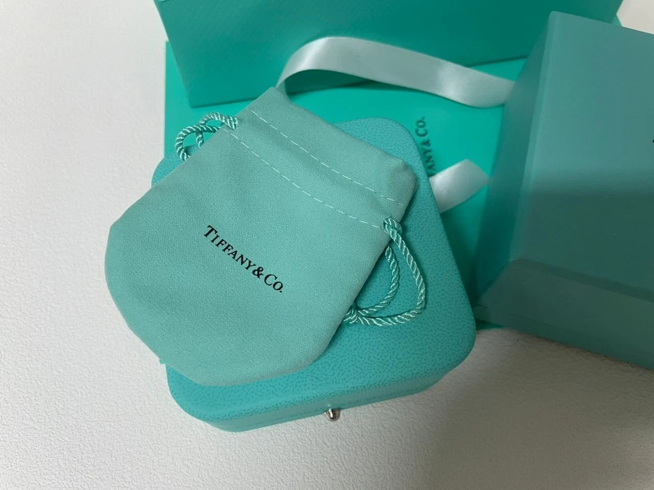 Tiffany & Co Watch or Bracelet Presentation Gift Storage Box in Blue Leather