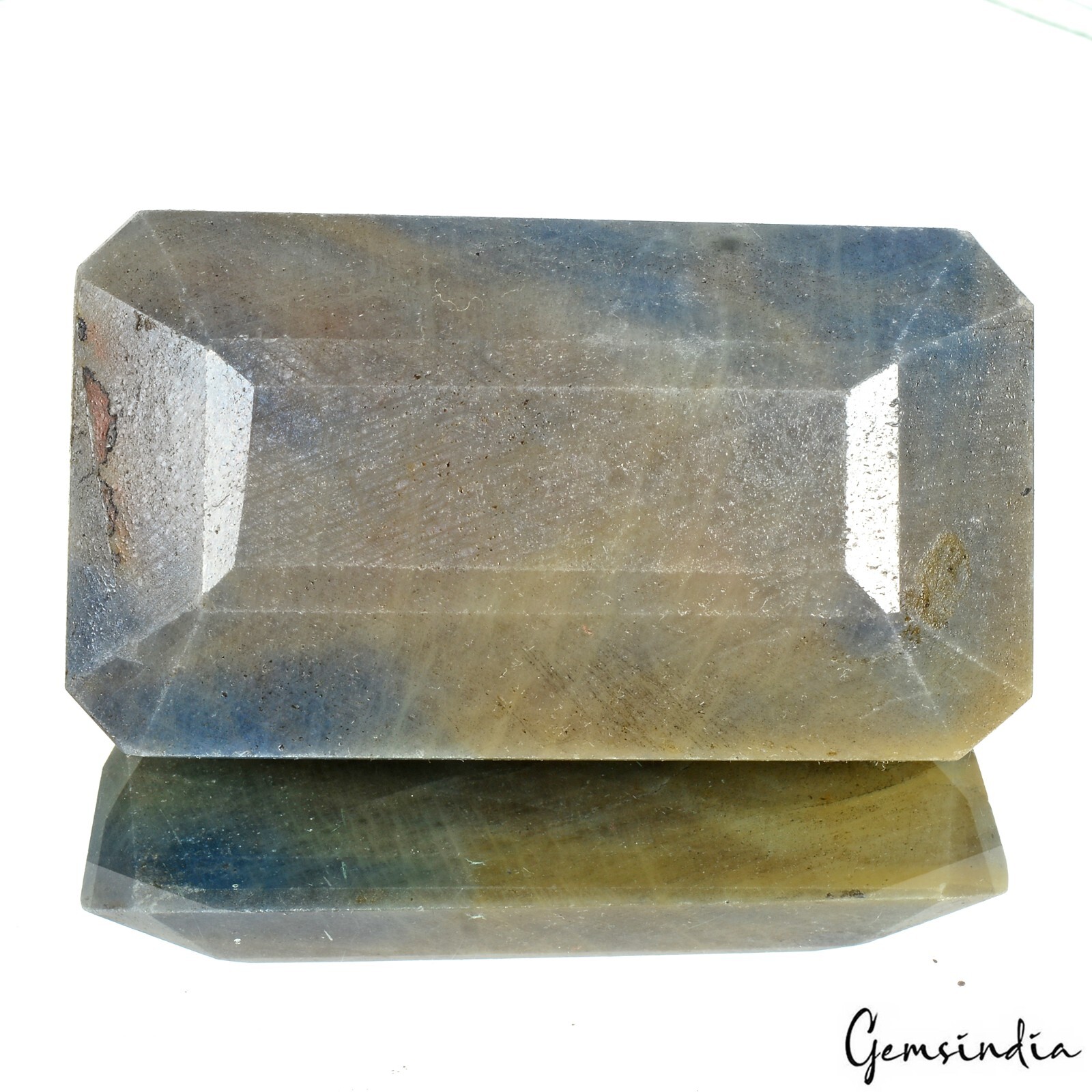 630 Ct Natural Blue Gray Untreated Sapphire Octagon Cut Pendant Size Gemstone