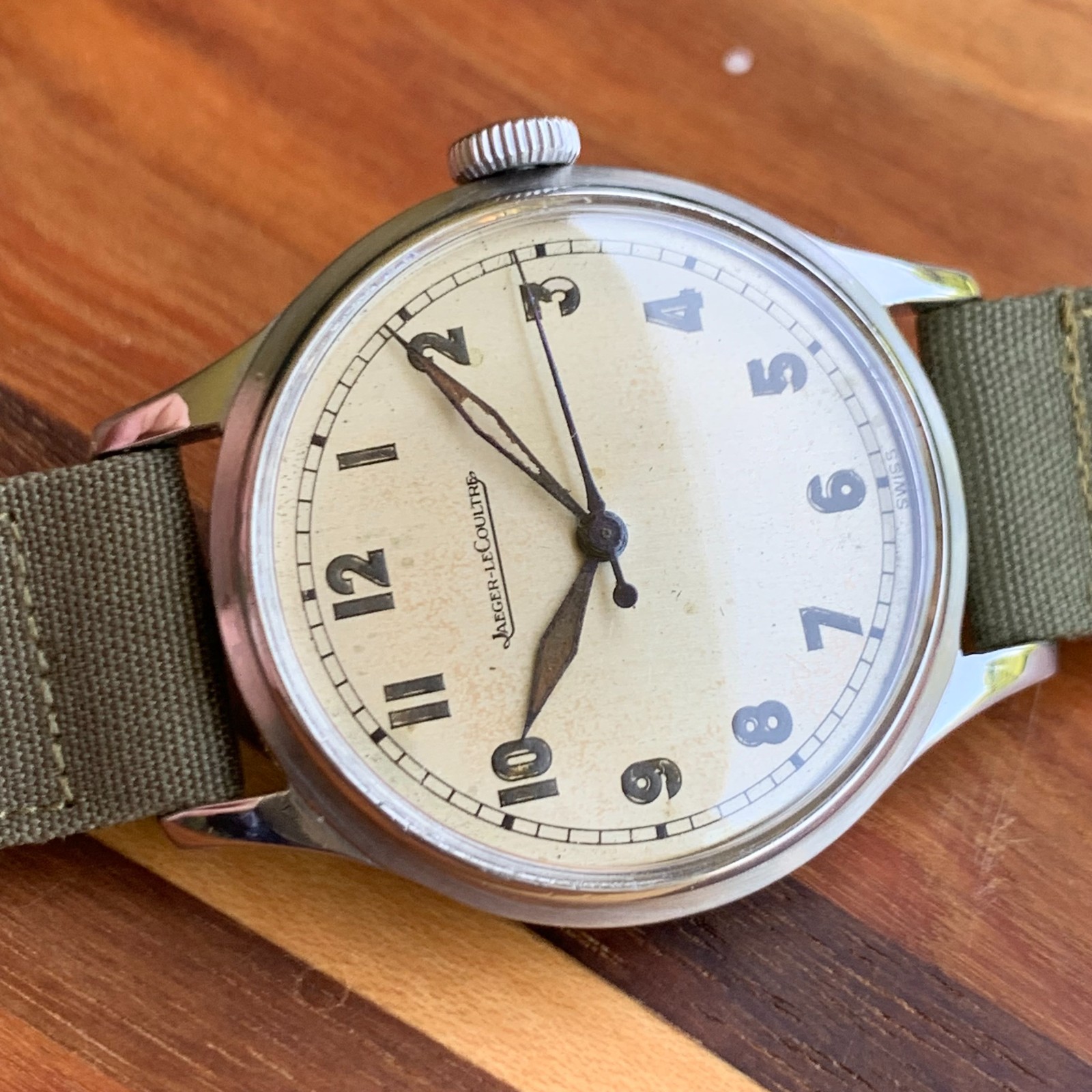 Jaeger-LeCoultre Arabic Numerals Stainless Steel Manual Wind Watch – Circa 1940s
