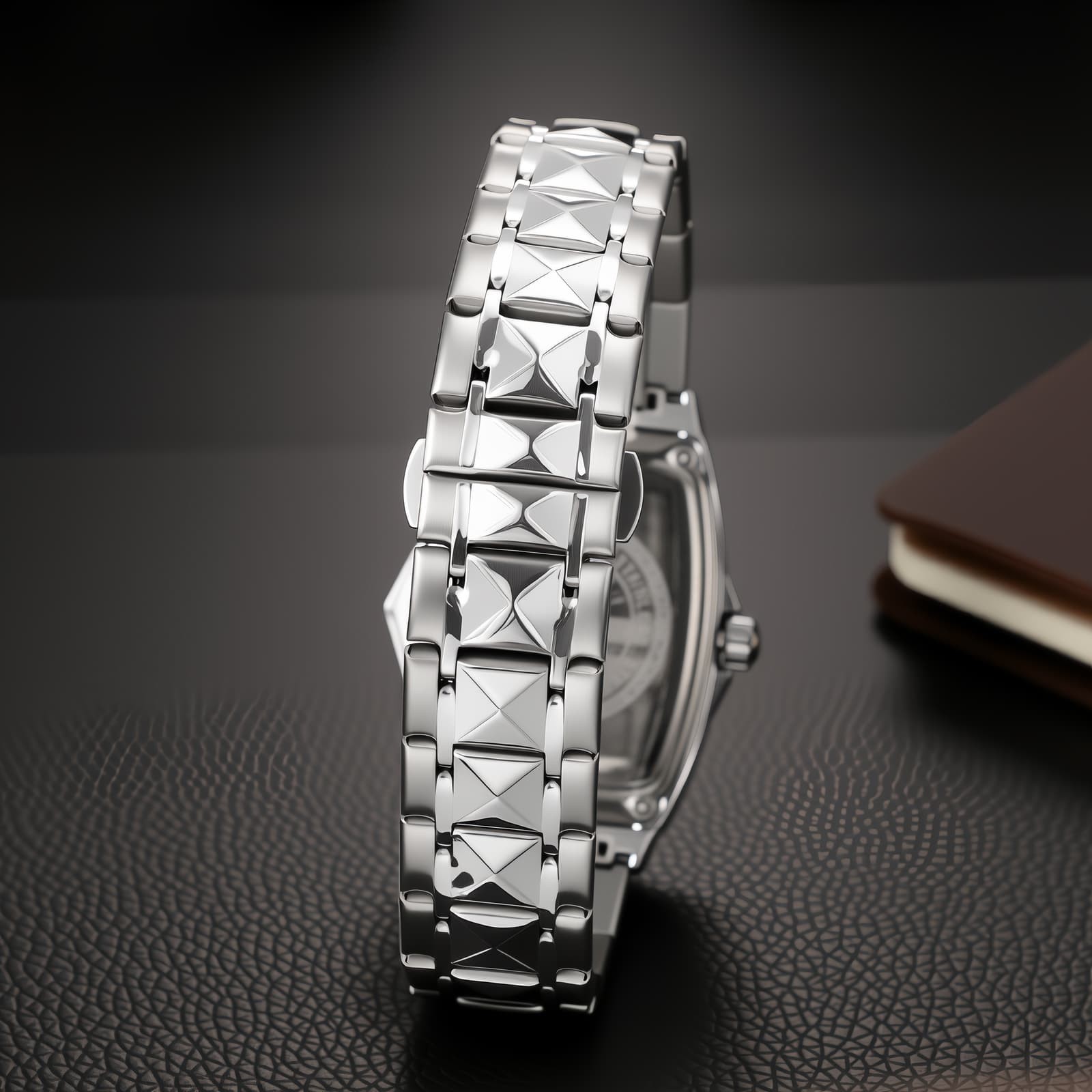 Mens Triabgle Stainless Steel Date Luminous Waterproof Wrist Watch Business Gift