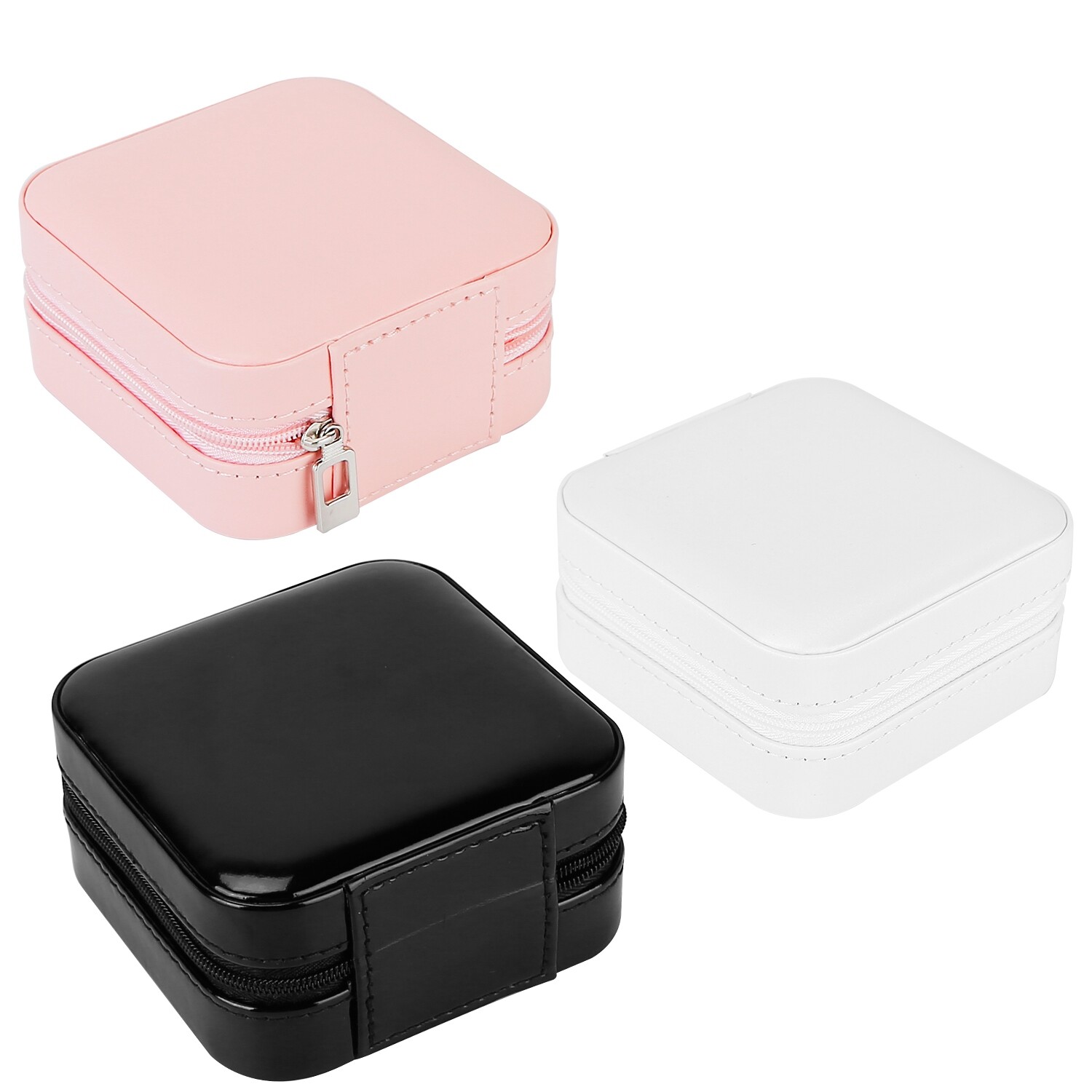5 Slot PU Leather Jewelry Storage Box Ring Earring Necklace Organizer Case Gift