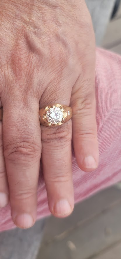 GIA CERTIFIED 14K YELLOW GOLD 2.72CT DIAMOND MENS RING 9.25 11.1GR