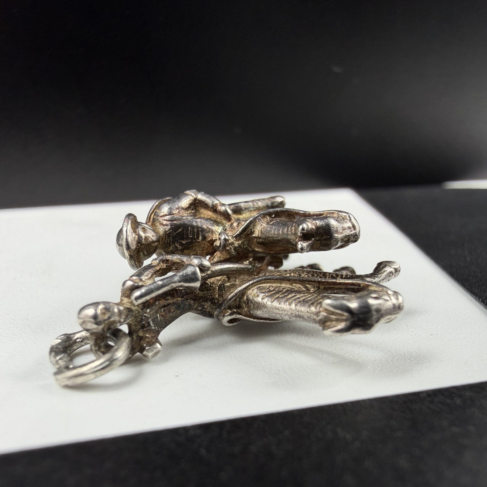 Vtg Sterling Silver Man of La Mancha Don Quixote Sancho Panza Charm See Details