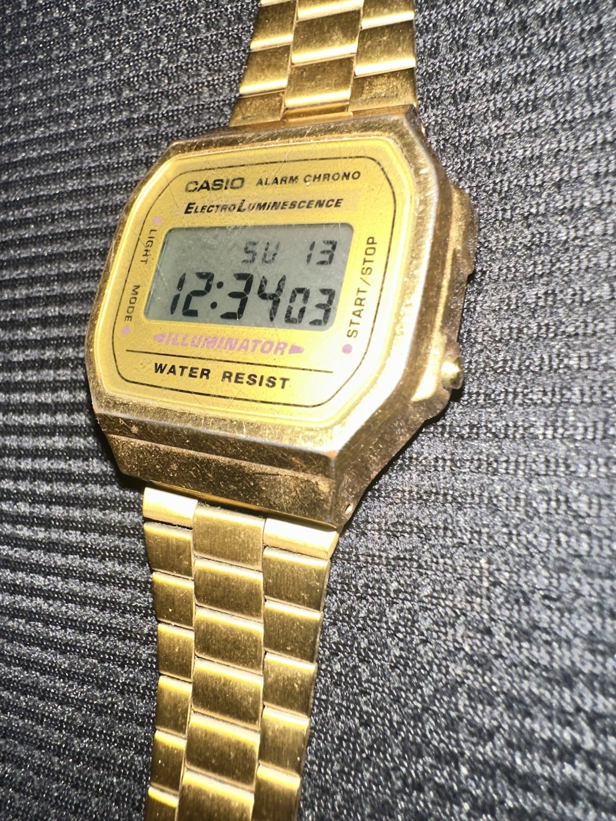 Vintage Casio A159WGE Digital Watch Module A168 Gold Tone – Japan Working