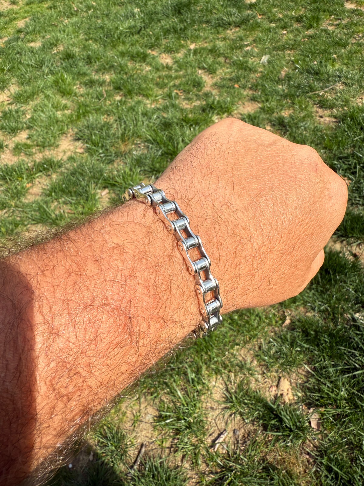 Bicycle Link Bracelet Real 925 Silver Oxidized Handmade 9mm Bike Motorcycle