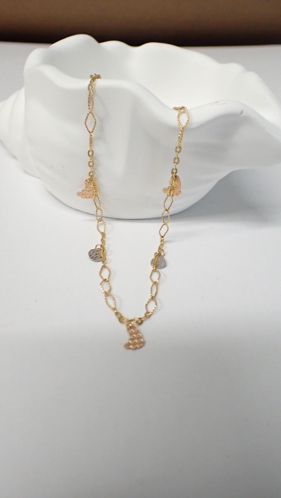 18K Gold Multi-Use Bracelet Anklet Butterfly Charm