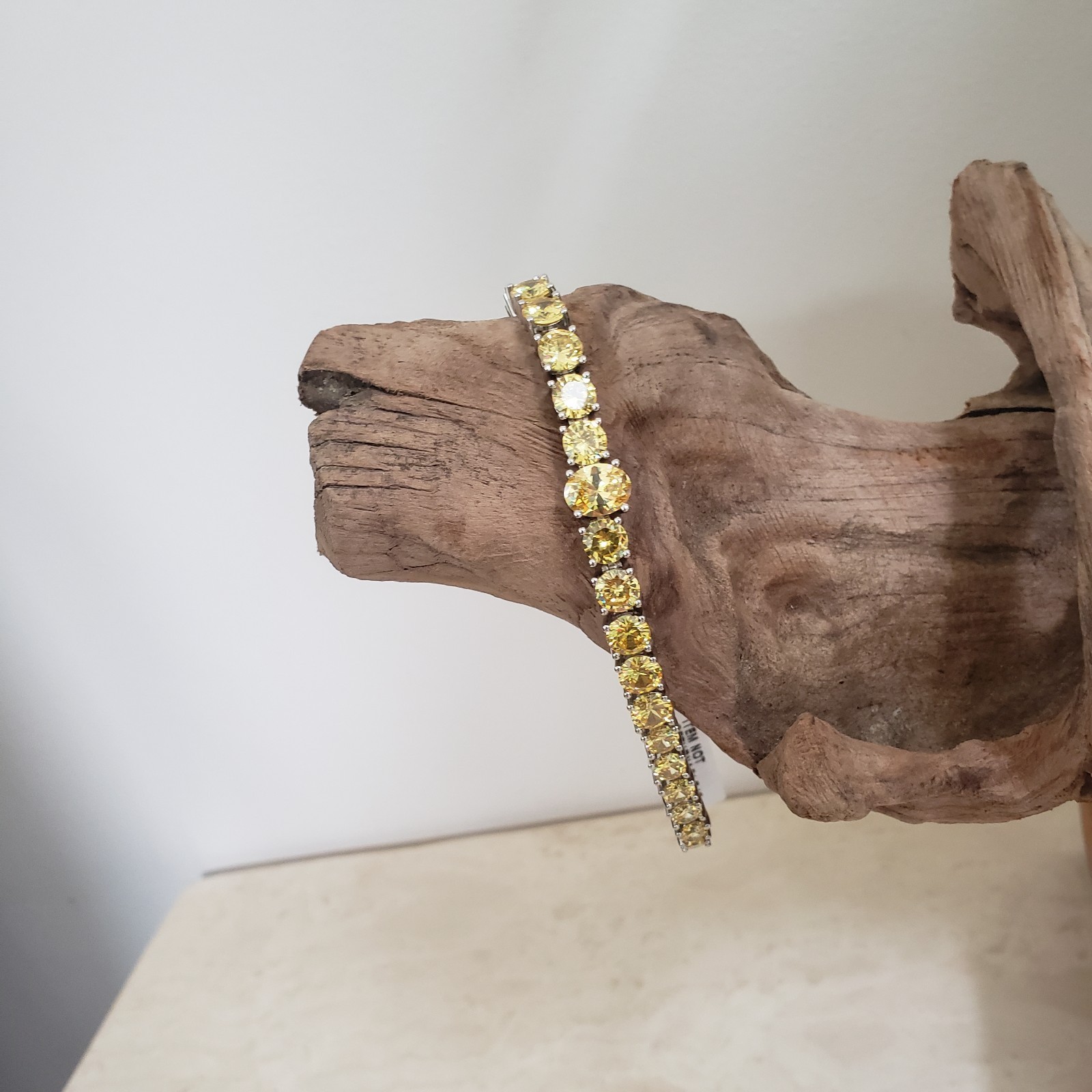 Yellow Austrian Crystal Tennis Anklet/Bracelet 21cm / 8.25 inches.
