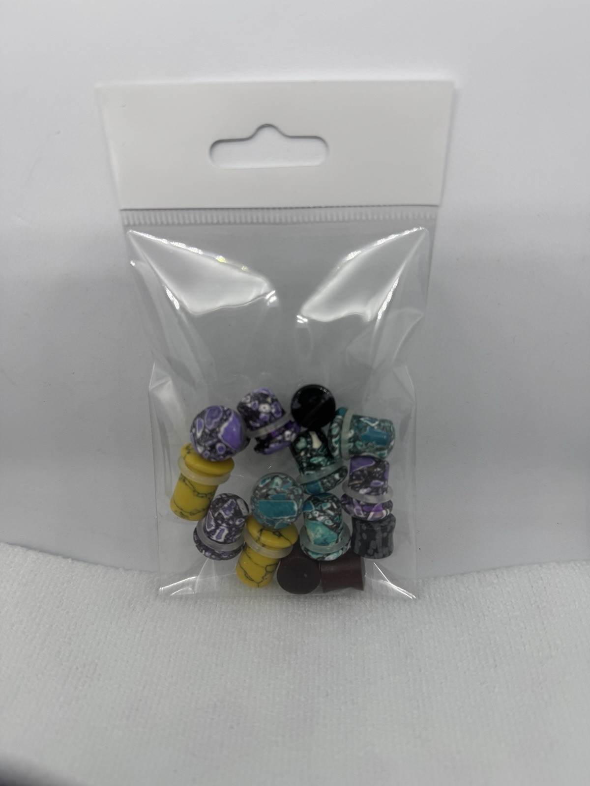 7 Pair 00g 10mm Natural Stone Ear Gauges Earth Collection