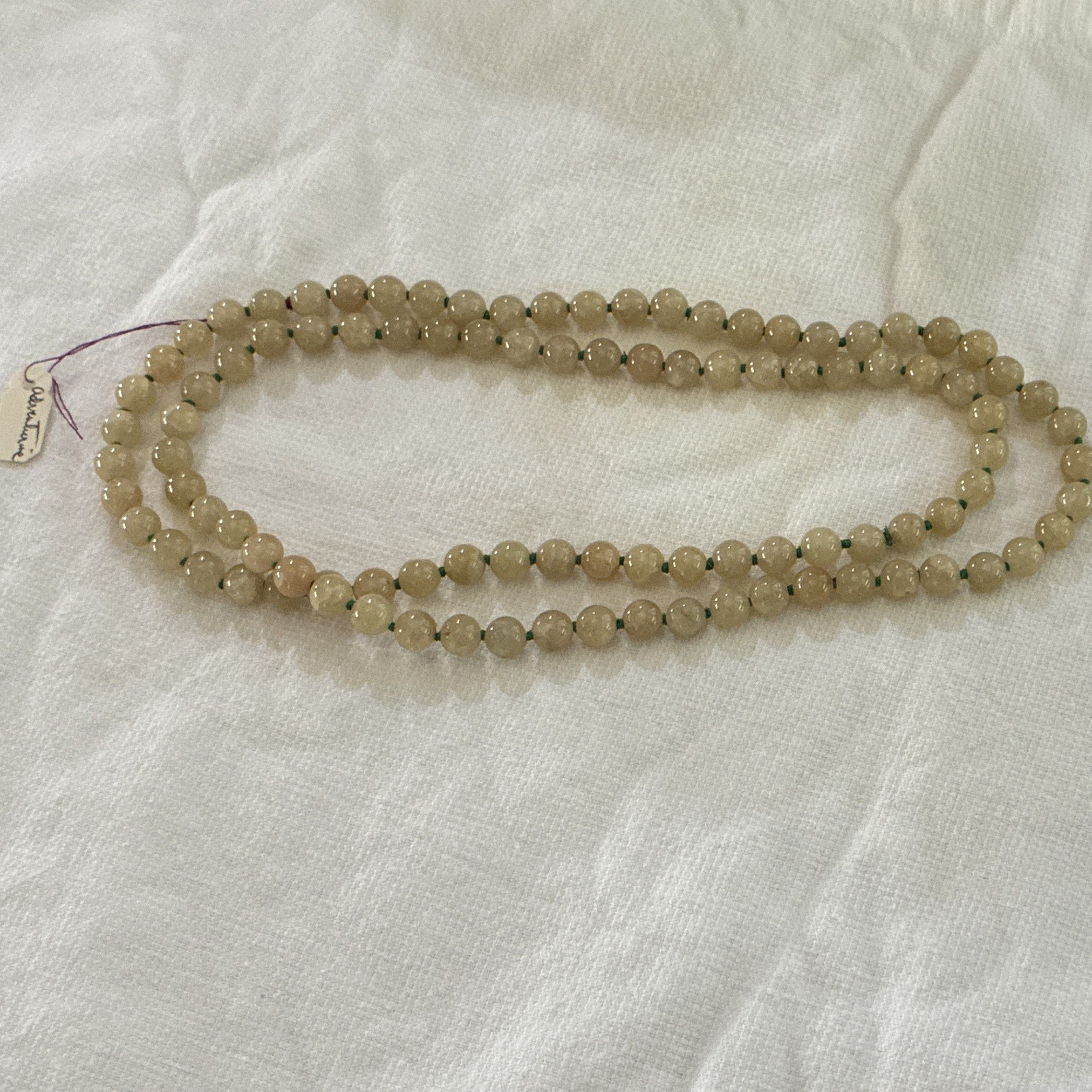 Olive Green JadeStones Beaded Strand Necklace