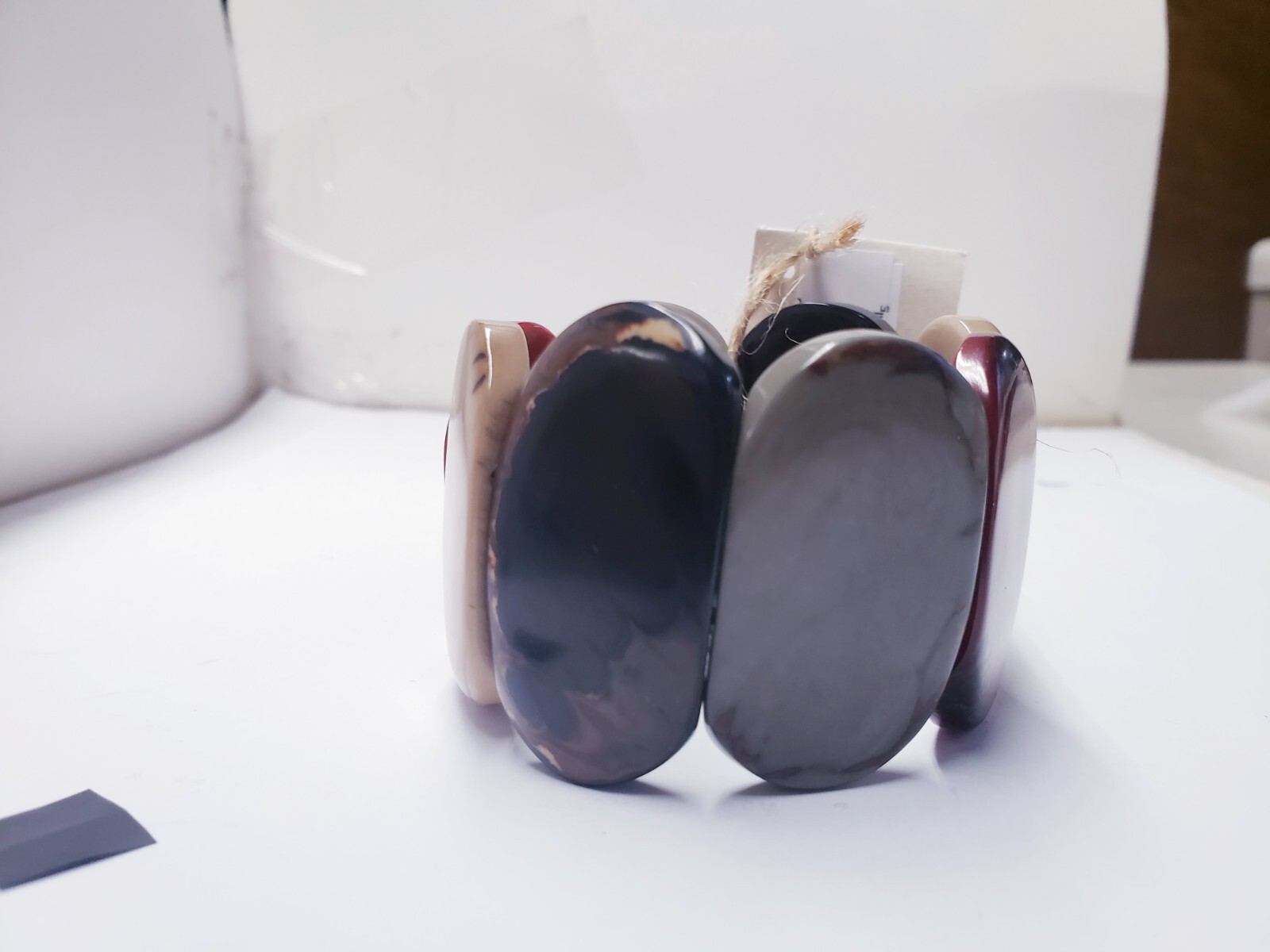 Tagua by Soraya Cedeno C arved lv0ry Bracelet COLOR Café con leche/Onyx 7″-7.5″