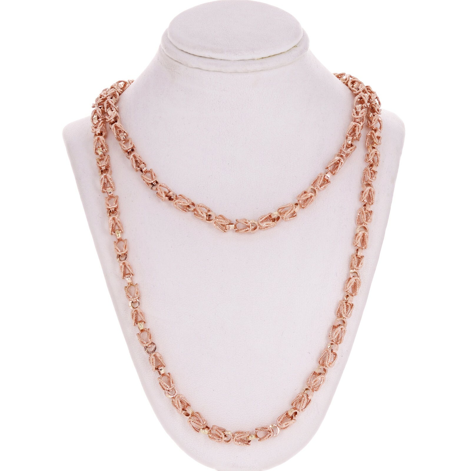 Men’s 10k Rose Gold Turkish Link Chain Necklace 22″ 5mm – 35 grams