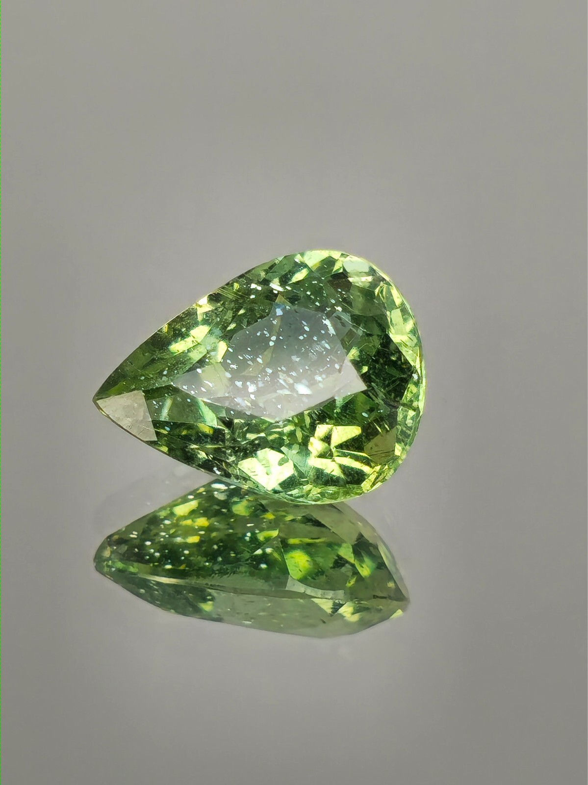 2.35 Carat Apatite Gemstone Unheated Pear Cut Beautiful Cloud Inclushions ✨️