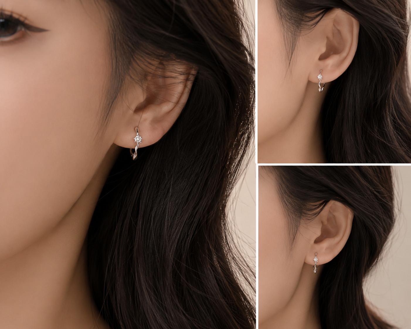925 Sterling Silver Twisted Hoop Earrings for Women Minimalist 1.0 x 1.3 cm Gift