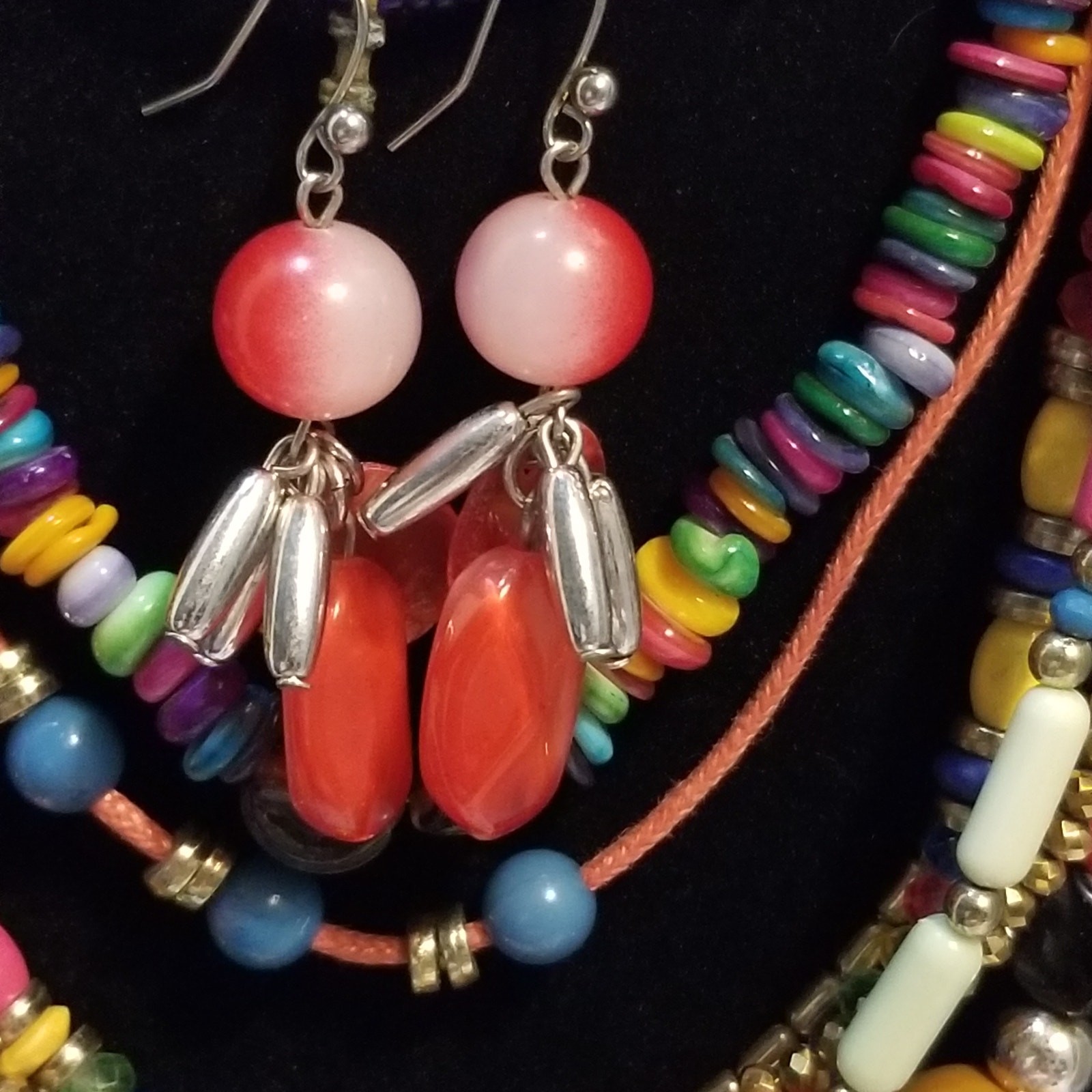 Lot of 18 necklaces bracelets ring and pair of earrings