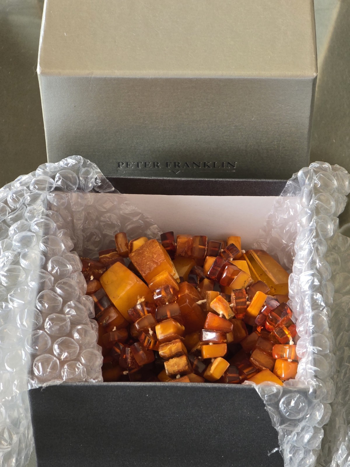 VTG GENUINE BALTIC EGG YOLK & HONEY AMBER BEADED NECKLACE 152 Grams☆ART DECO☆70″