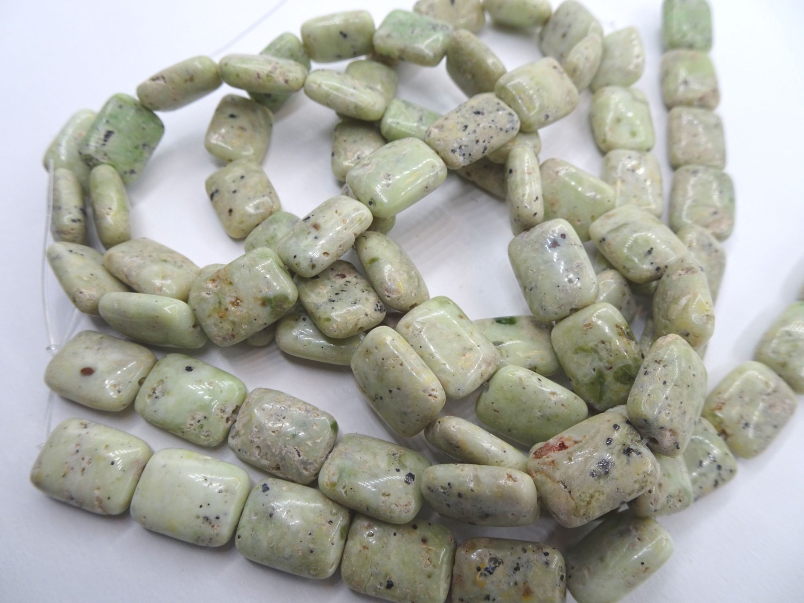 14 1/2″ Str Chalk Turquoise 13-13.75mm Long Smooth Rectangle Stone Beads A15 DNG