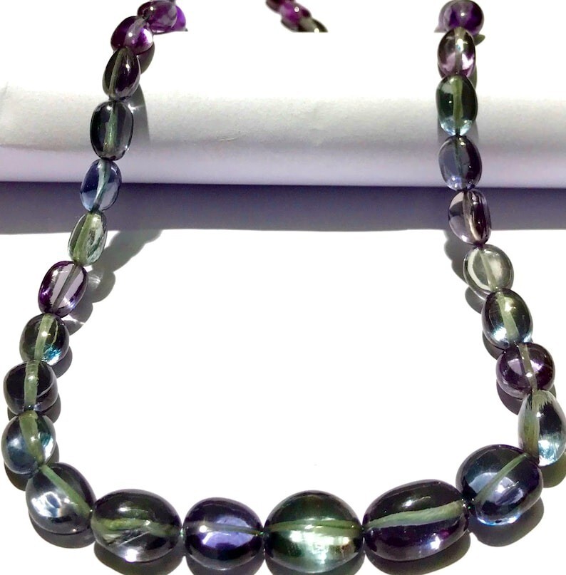 Alexandrite Oval Nuggets Smooth Beads AAA+ Color Changing Gems, 7-11mm 16 Inches