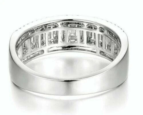 2.30Ct Lab Created Diamond Half Eternity Anniversary Band 14K White Gold Over