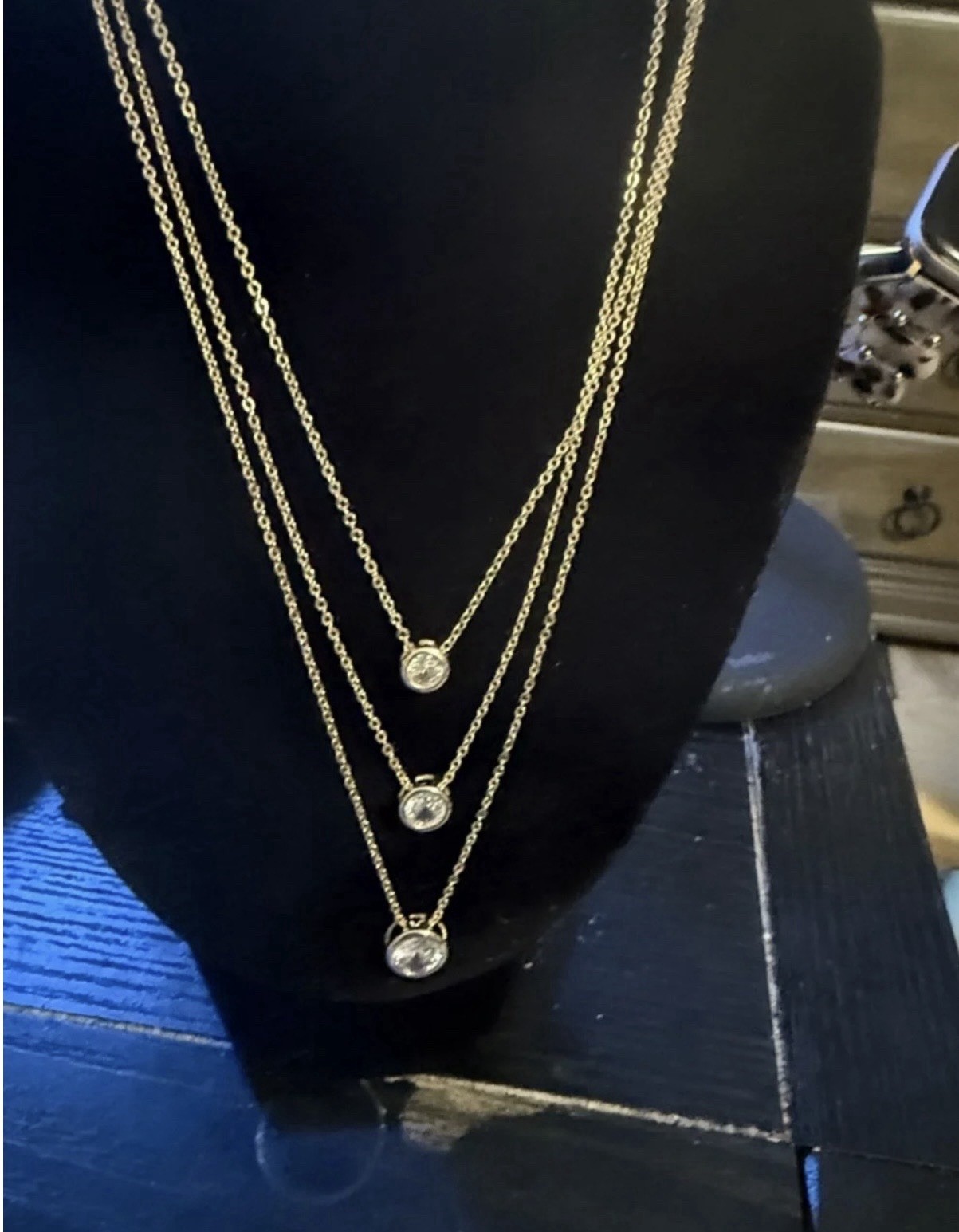 Park Lane Angelic 3 In 1 Bezel Set Clear CZ Necklace Set In Gold Tone BNWT