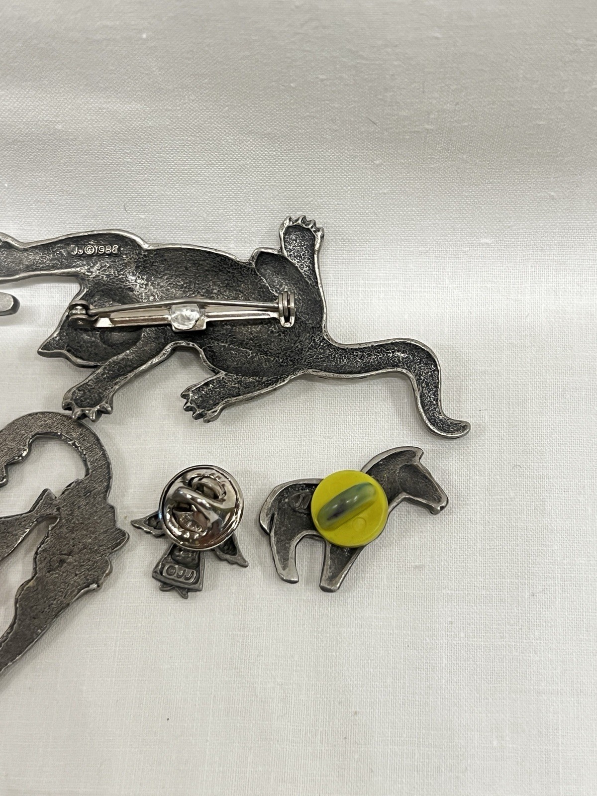 JJ Barker Seagull Pewter Brooches 6 Pieces All Signed Estate Jewelry Pendant Vtg