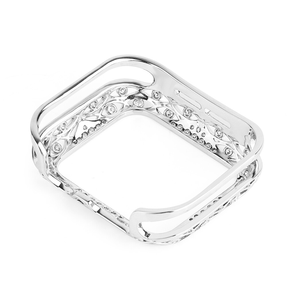 Crystal Metal Frame Case Cover for Apple Watch 9 8 7 6 5 4 3 SE 40/41/42/44/45mm
