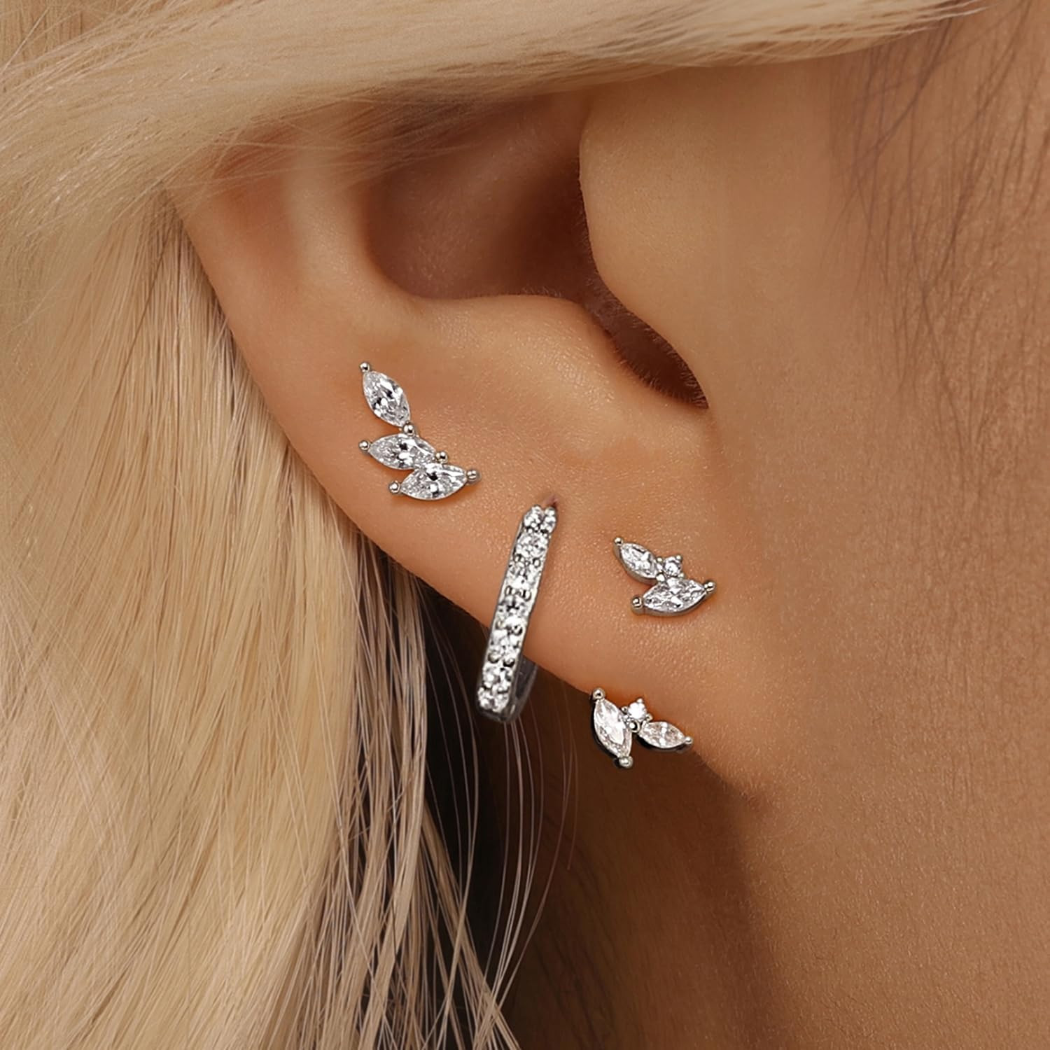 925 Sterling Silver Earrings Set for Women, 3 Pairs Hypoallergenic Earring Set f